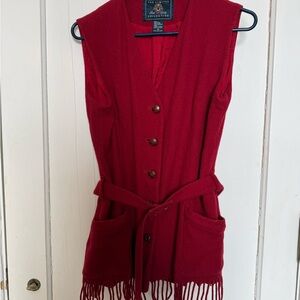 Vintage The Limited Wool Fringe Belted Vest M